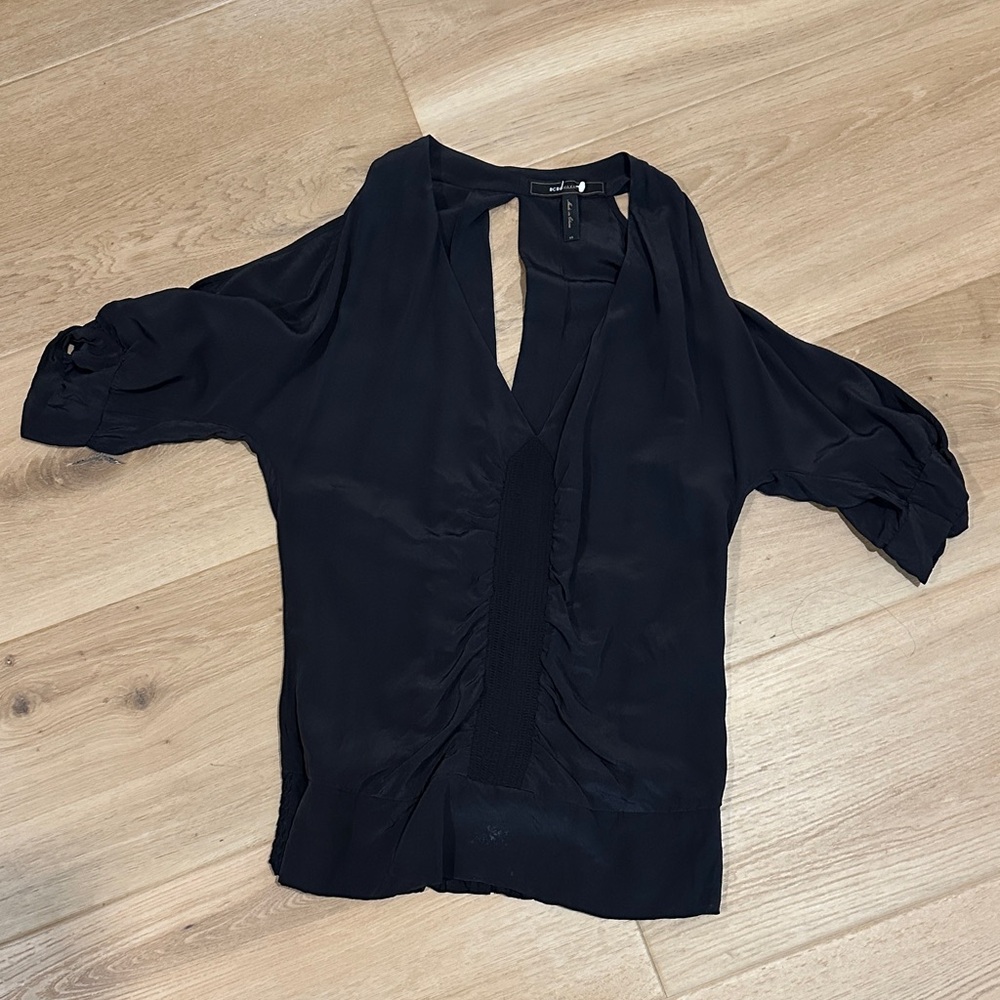 White House Black Market Black Blouse